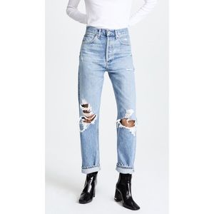 90s fit mid rise loose fit jeans.